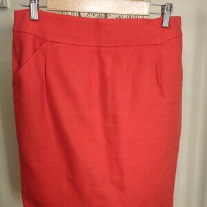 J. Crew Coral Stretch Pencil Skirt